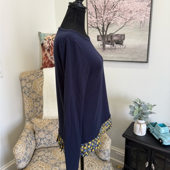 J. Crew Blue and Yellow Long Sleeve Blouse - Picture 6 of 6